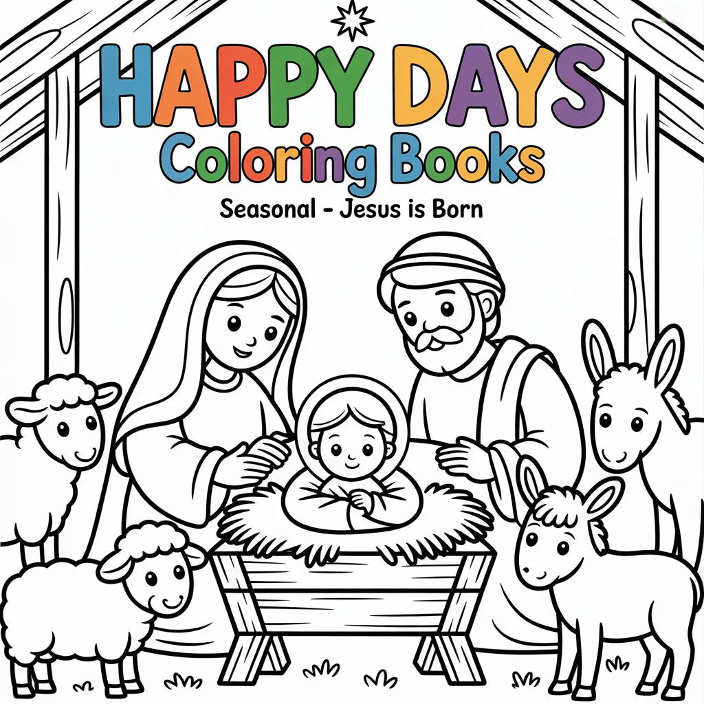 Happy Days Seasonal Smart Guide Coloring Book – Jesus Is Born (Digital Printable PDF) | SmartGuidepro